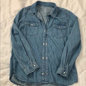 Gap girls denim shirt L